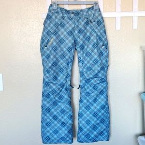 Betty Rides Lucky Plaid Snowboard Pants Blue XS